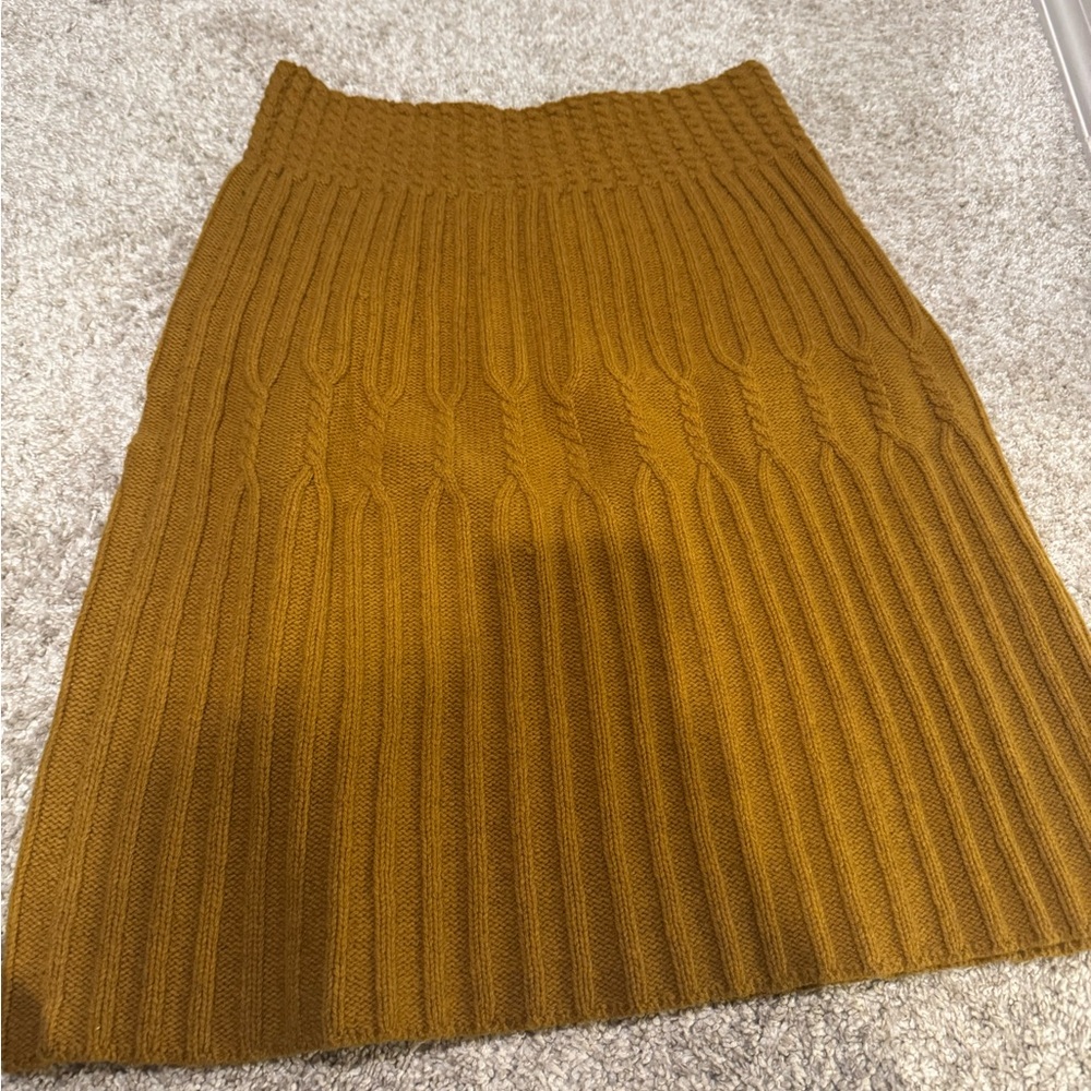 Anthropologie Warm Amber A-Line Skirt